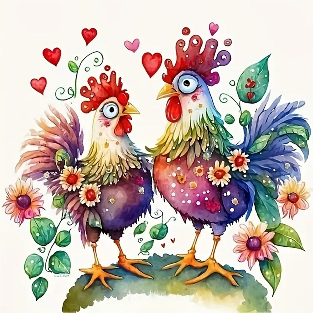 Funny Chicken - Full Round Drill Diamond Painting 40*40CM