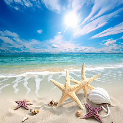 Beach Starfish - Full Round Drill Diamond Painting 30*30CM