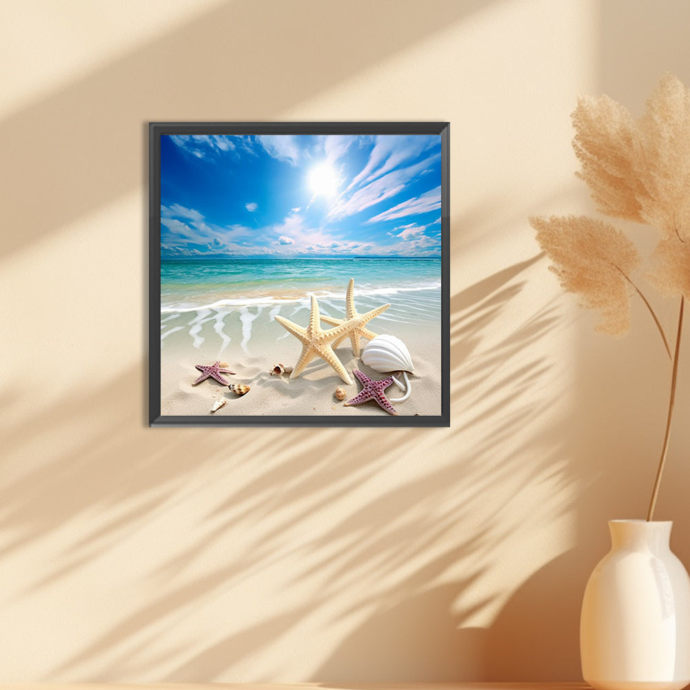 Beach Starfish - Full Round Drill Diamond Painting 30*30CM