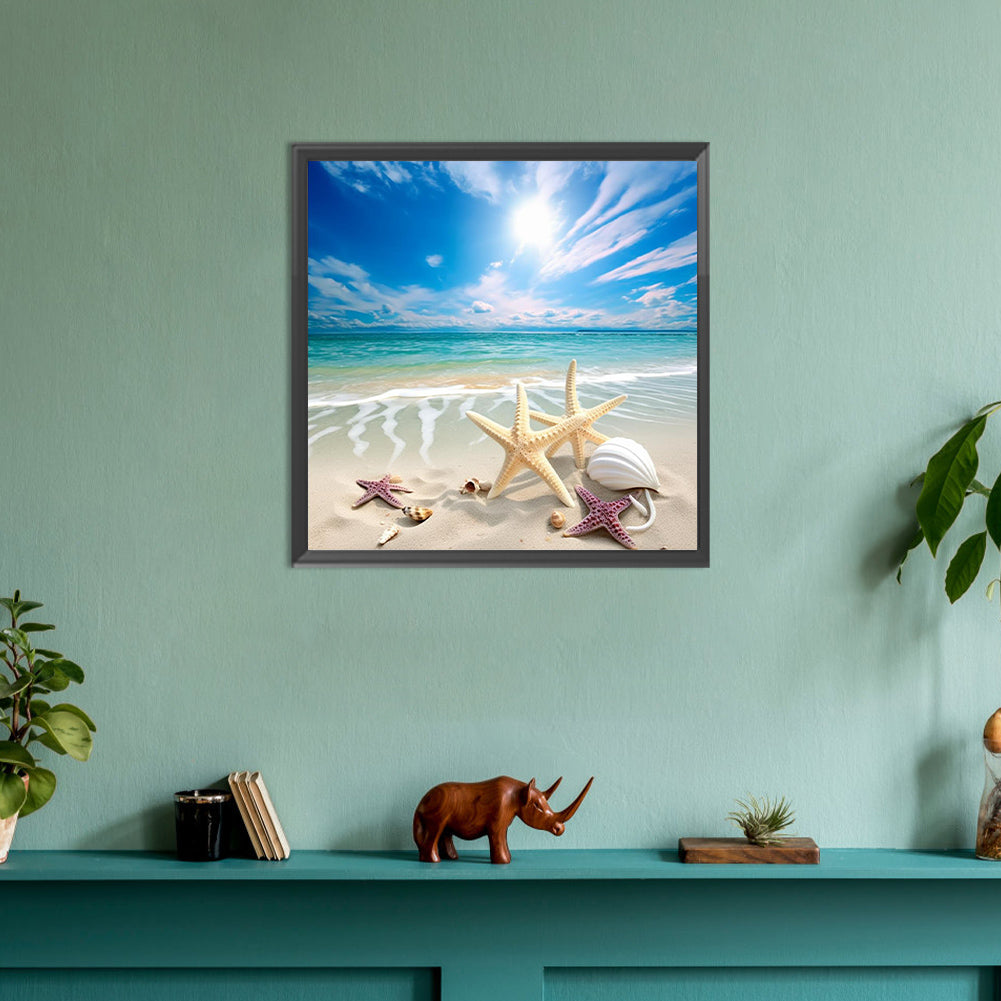 Beach Starfish - Full Round Drill Diamond Painting 30*30CM