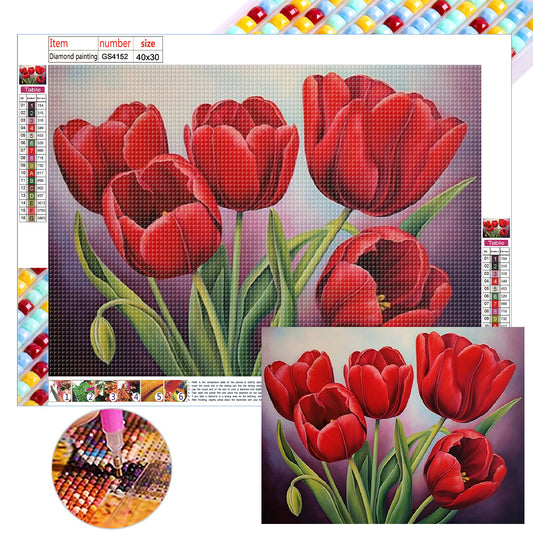 Tulip - Full Square Drill Diamond Painting 40*30CM