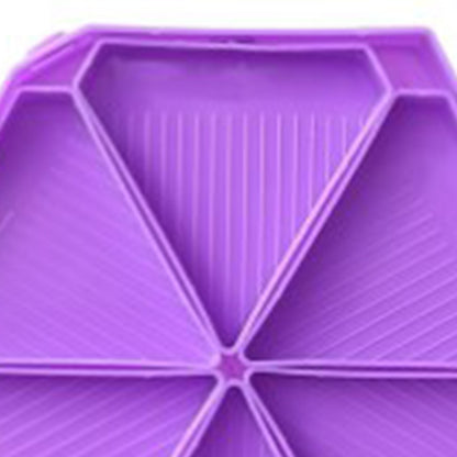 Large Capacity DIY Hexagonal Diamond Painting Tray Kit with Spoon Brush (Purple)