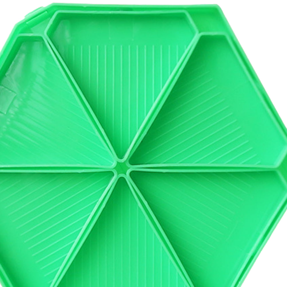 Large Capacity DIY Hexagonal Diamond Painting Tray Kit with Spoon Brush (Green)