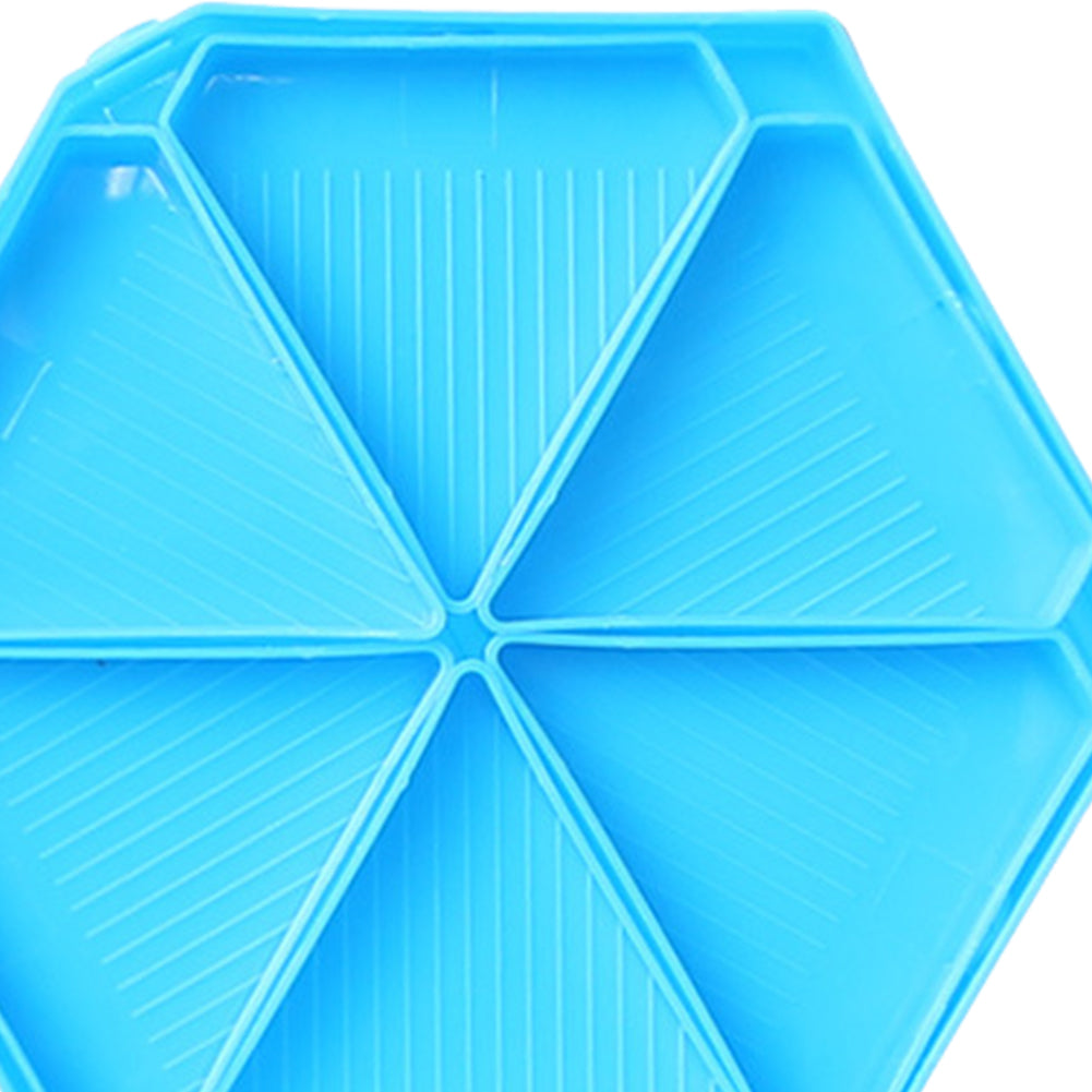 Large Capacity DIY Hexagonal Diamond Painting Tray Kit with Spoon Brush (Blue)