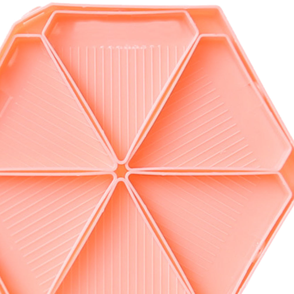 Large Capacity DIY Hexagonal Diamond Painting Tray Kit with Spoon Brush (Pink)