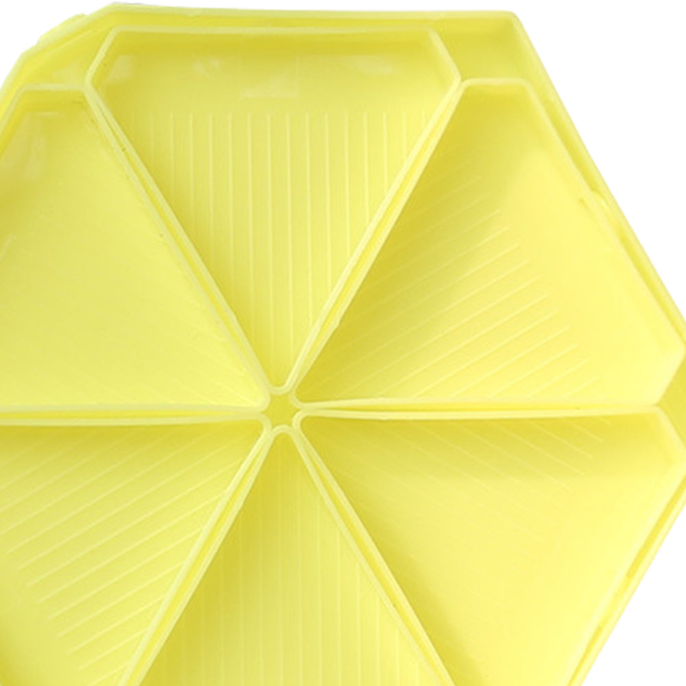 Large Capacity DIY Hexagonal Diamond Painting Tray Kit with Spoon Brush (Yellow)