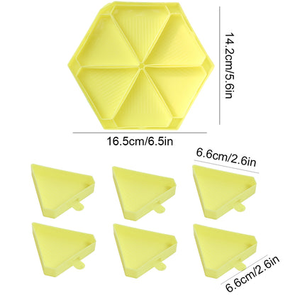 Large Capacity DIY Hexagonal Diamond Painting Tray Kit with Spoon Brush (Yellow)