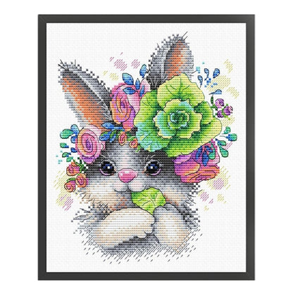 Charming Bunny - 14CT Stamped Cross Stitch 20*25CM(Joy Sunday)