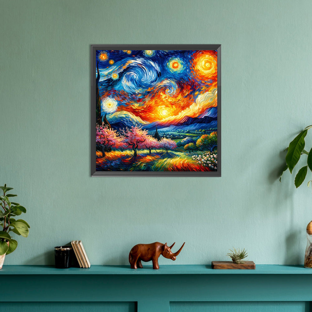 The Scenery Through Van Gogh'S Eyes - Full Round Drill Diamond Painting 30*30CM