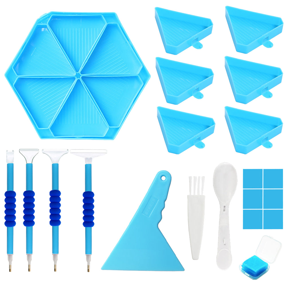 Diamond Painting Tool Accessory Tray Kit with Brush Spoon Pen Glue Clay (Set 1)