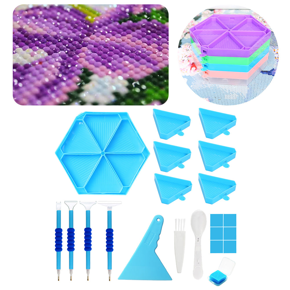 Diamond Painting Tool Accessory Tray Kit with Brush Spoon Pen Glue Clay (Set 1)