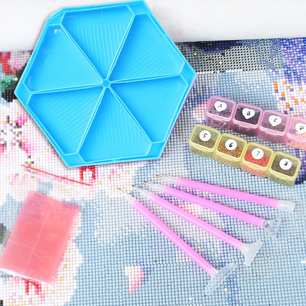 Diamond Painting Tool Accessory Tray Kit with Brush Spoon Glue Clays (Set 2)