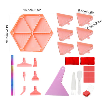 Diamond Painting Tool Accessory Tray Kit with Brush Spoon Glue Clays (Set 2)