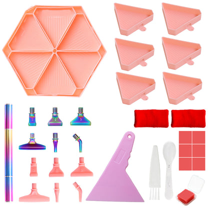 Diamond Painting Tool Accessory Tray Kit with Brush Spoon Glue Clays (Set 3)