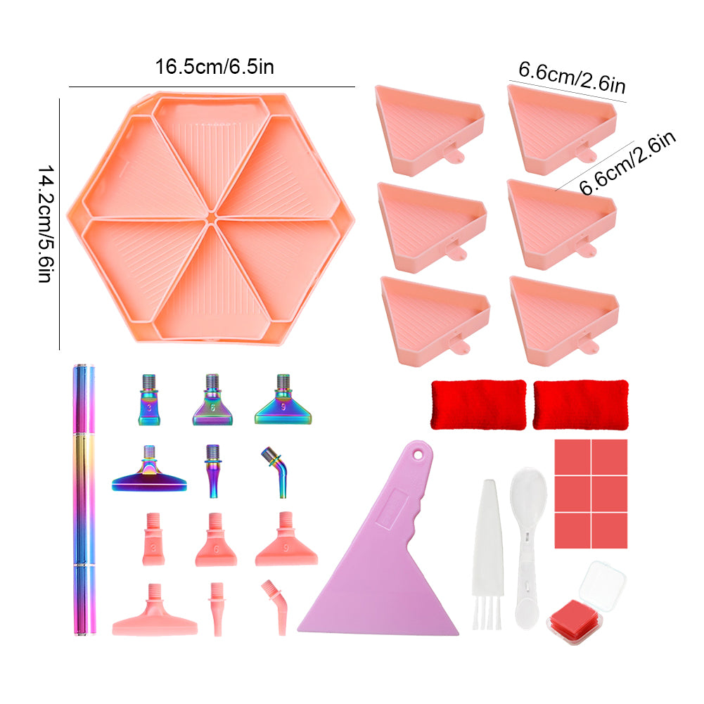 Diamond Painting Tool Accessory Tray Kit with Brush Spoon Glue Clays (Set 3)