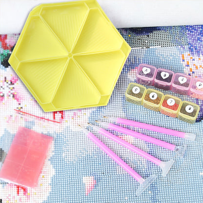 Diamond Painting Tool Accessory Tray Kit with Brush Spoon Glue Clays (Set 3)