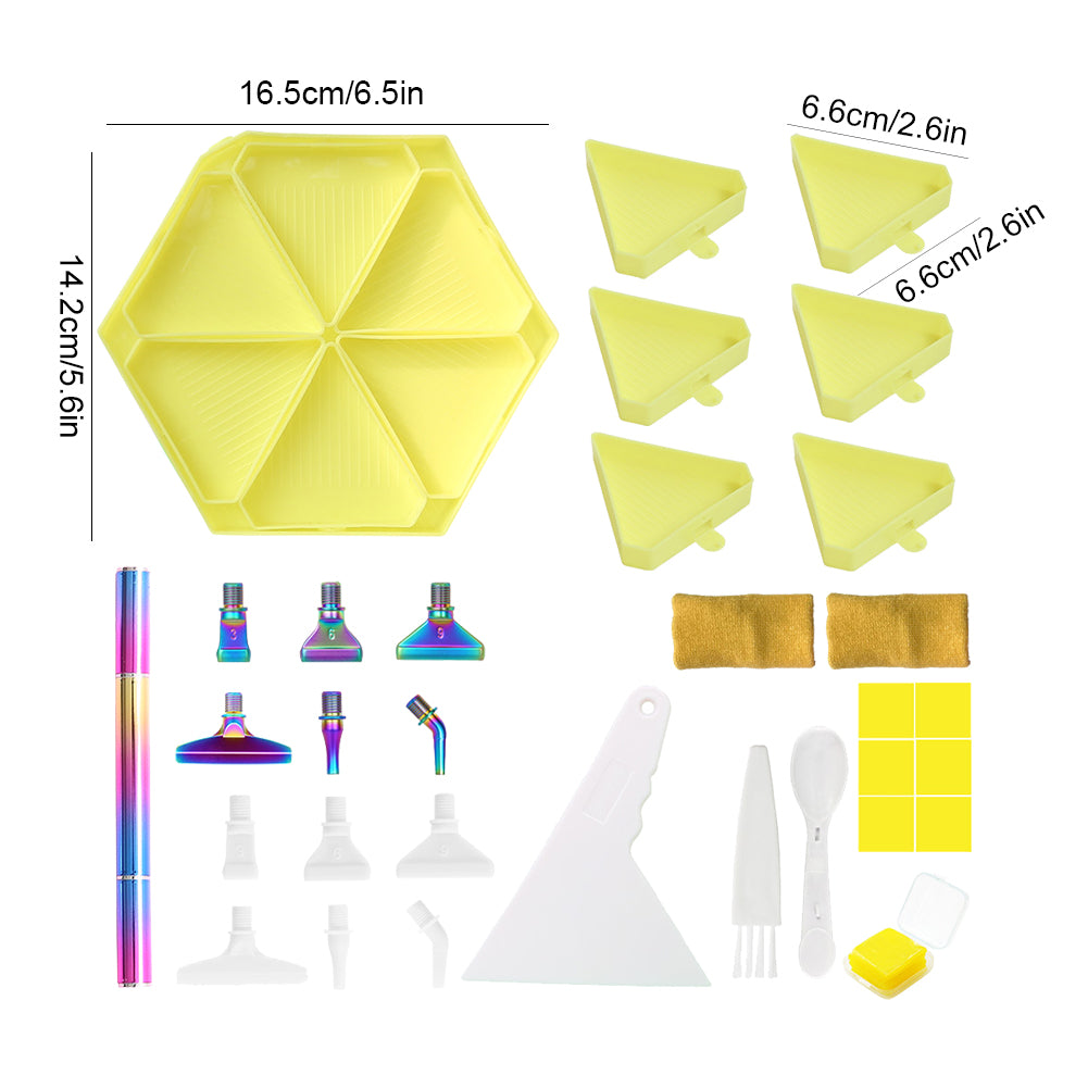 Diamond Painting Tool Accessory Tray Kit with Brush Spoon Glue Clays (Set 3)