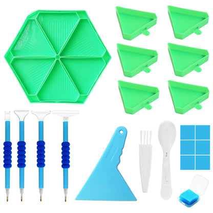 Diamond Painting Tool Accessory Tray Kit with Brush Spoon Pen Glue Clay (Set 1)