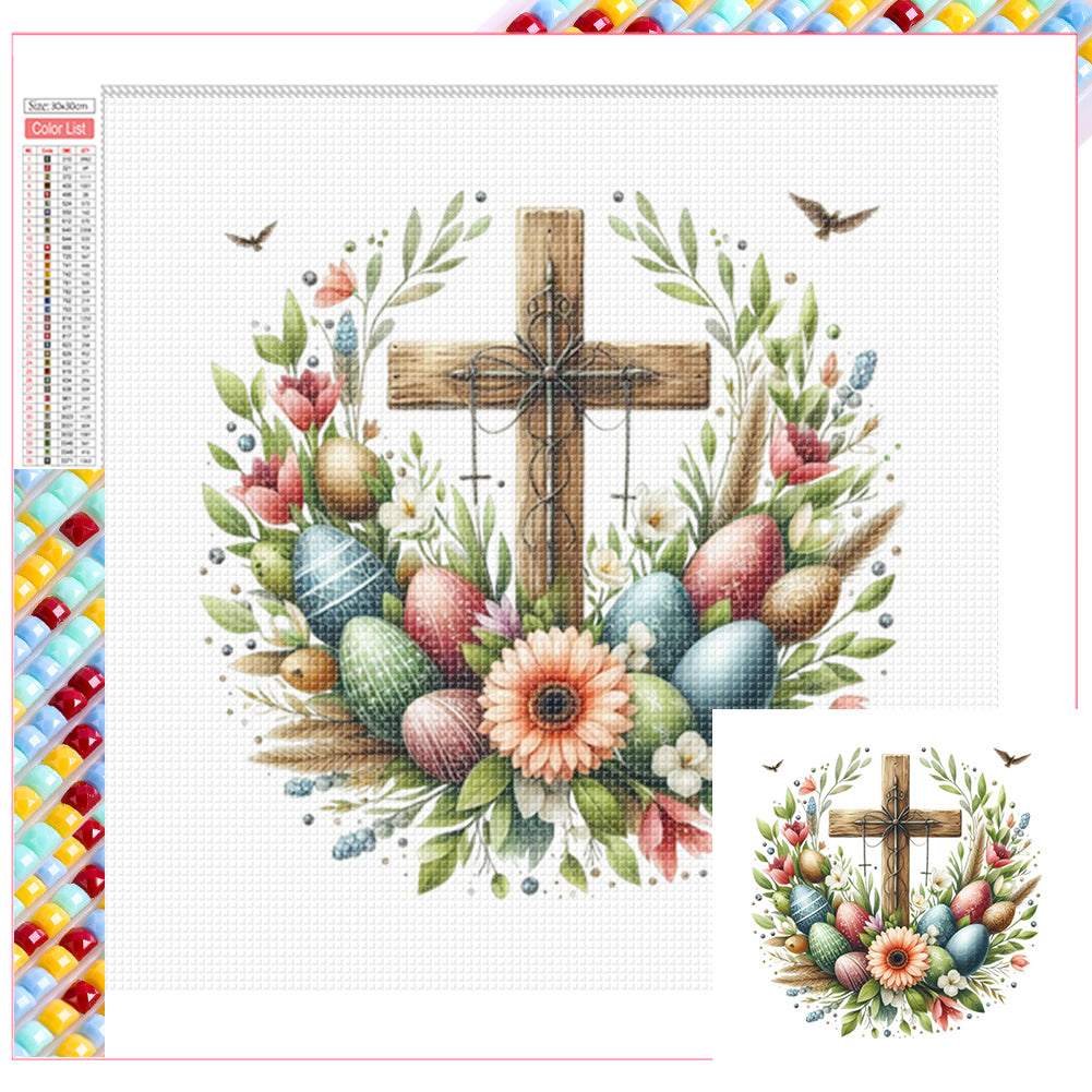 Easter Cross - Full Square Drill Diamond Painting 30*30CM