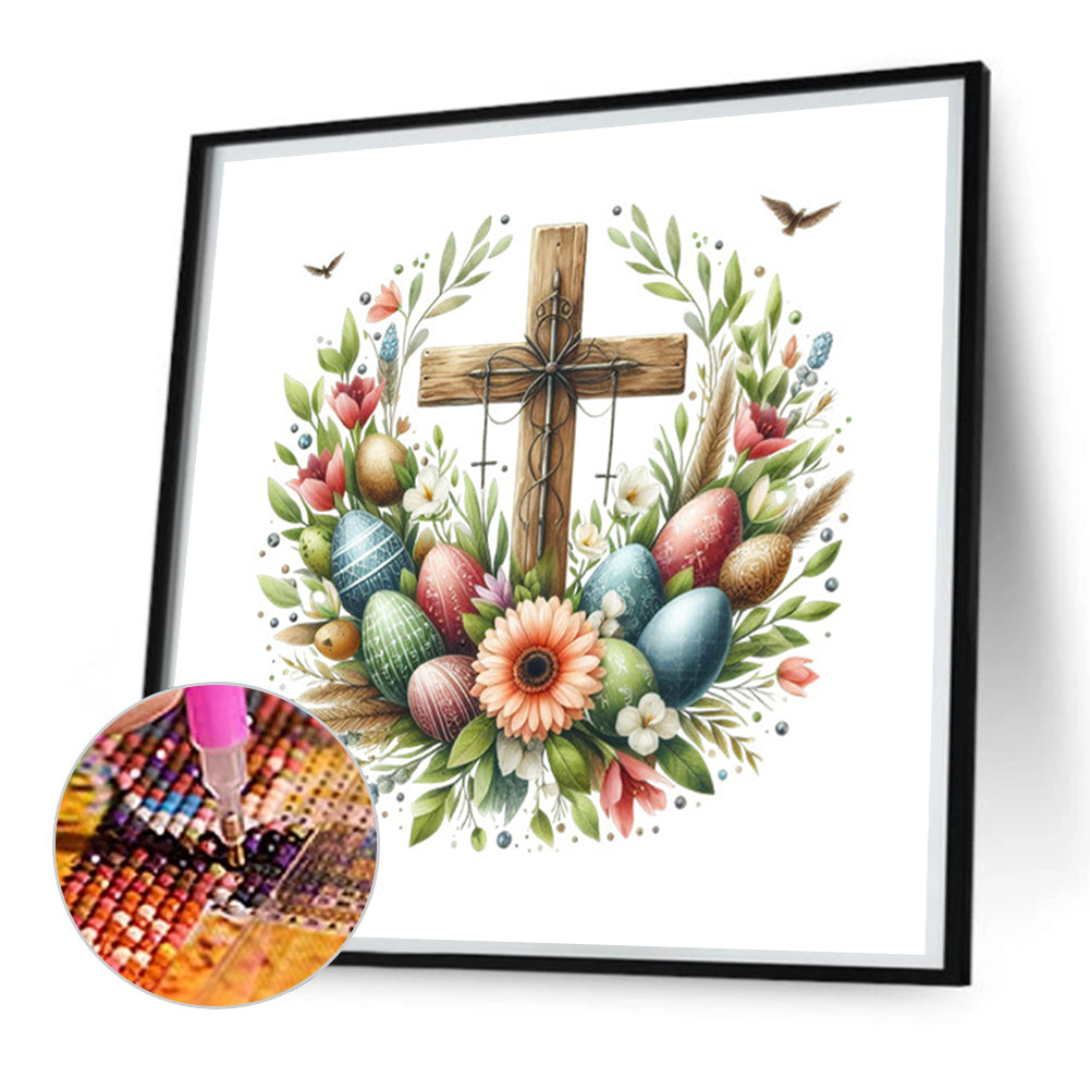 Easter Cross - Full Square Drill Diamond Painting 30*30CM