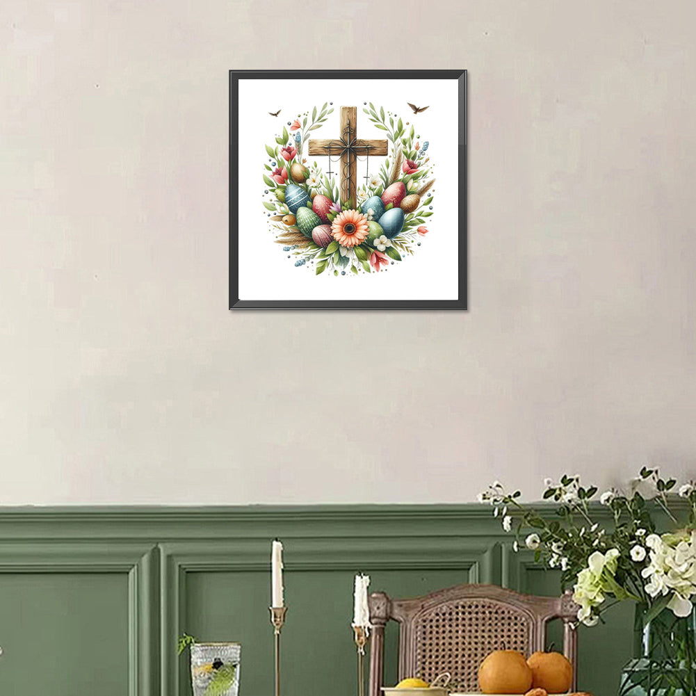 Easter Cross - Full Square Drill Diamond Painting 30*30CM