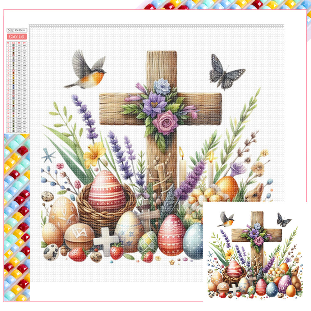 Easter Cross - Full Square Drill Diamond Painting 30*30CM