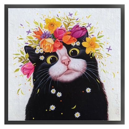 Black Cat - 11CT Stamped Cross Stitch 50*50CM