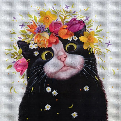 Black Cat - 11CT Stamped Cross Stitch 50*50CM