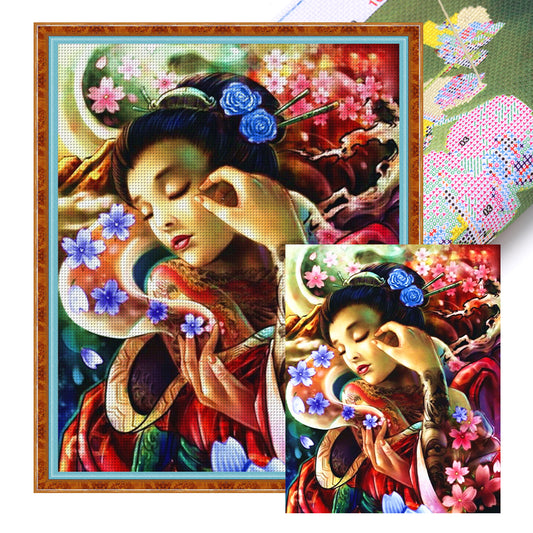 Ancient Style Beauty - 11CT Stamped Cross Stitch 50*60CM