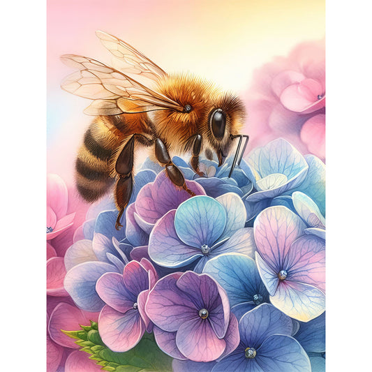 Flower Bee - Full Round Drill Diamond Painting 30*40CM