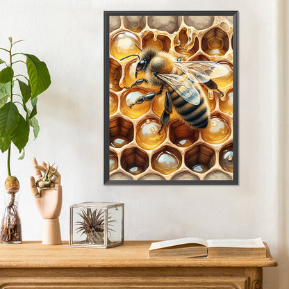 Flower Bee - Full Round Drill Diamond Painting 30*40CM