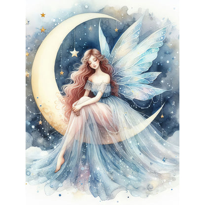 Moon Fairy - Full Round Drill Diamond Painting 30*40CM