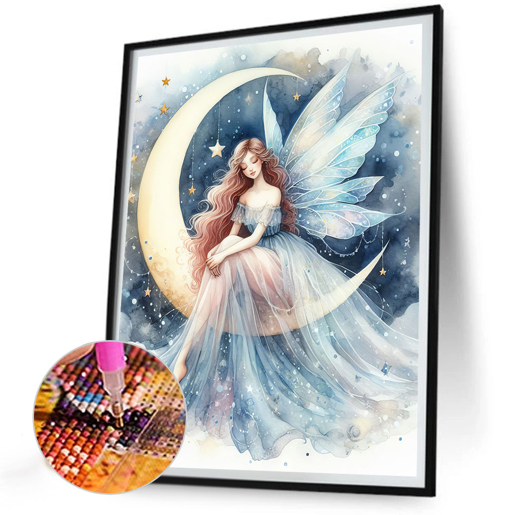 Moon Fairy - Full Round Drill Diamond Painting 30*40CM