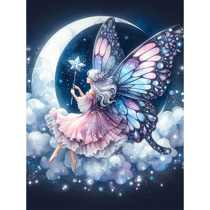 Moon Fairy - Full Round Drill Diamond Painting 30*40CM