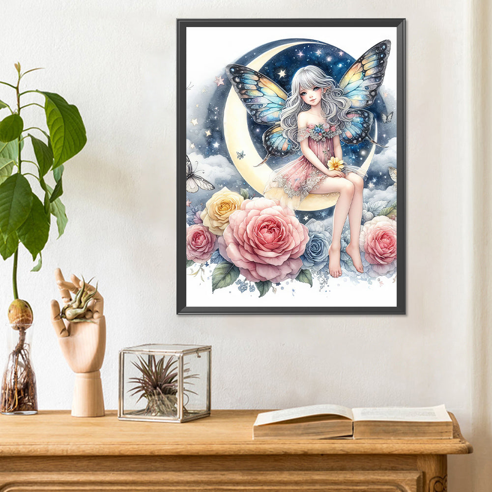 Moon Fairy - Full Round Drill Diamond Painting 30*40CM