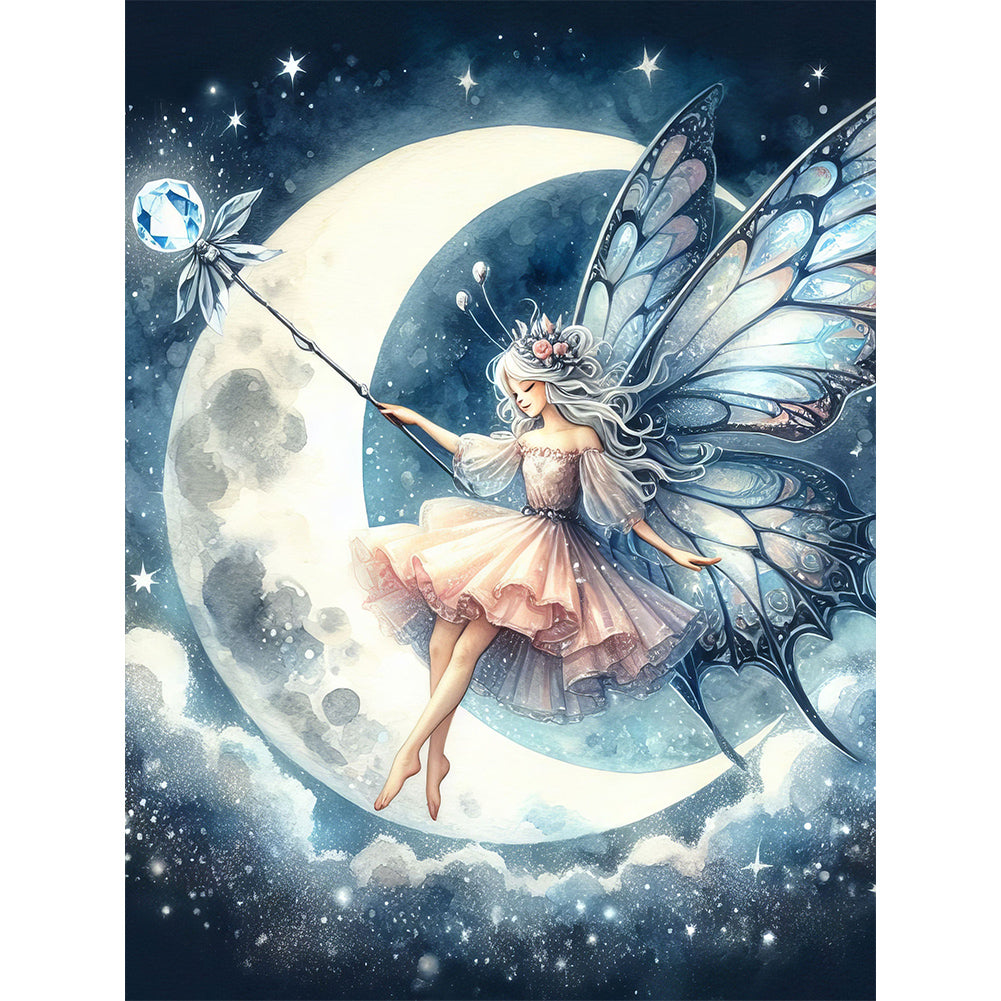 Moon Fairy - Full Round Drill Diamond Painting 30*40CM