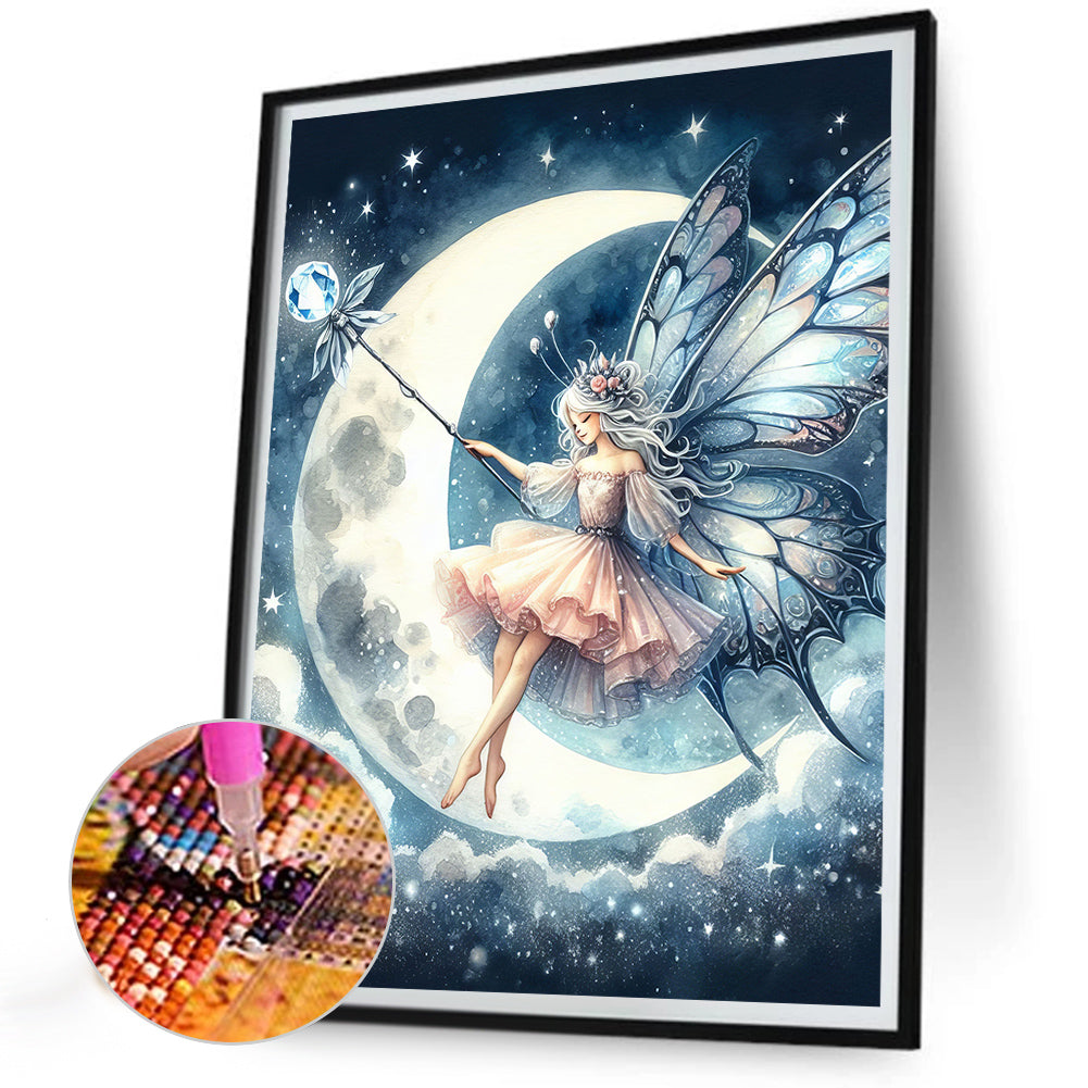 Moon Fairy - Full Round Drill Diamond Painting 30*40CM