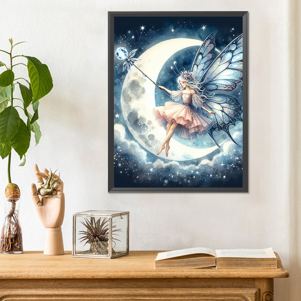 Moon Fairy - Full Round Drill Diamond Painting 30*40CM