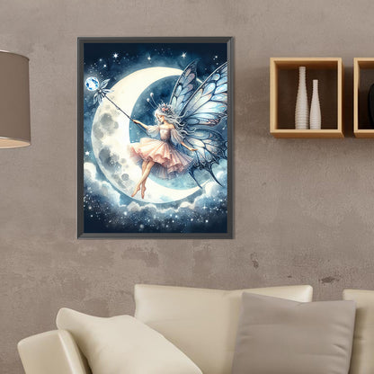 Moon Fairy - Full Round Drill Diamond Painting 30*40CM