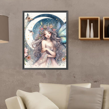 Moon Fairy - Full Round Drill Diamond Painting 30*40CM