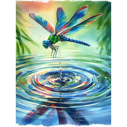Romantic Dragonfly - Full Round Drill Diamond Painting 30*40CM
