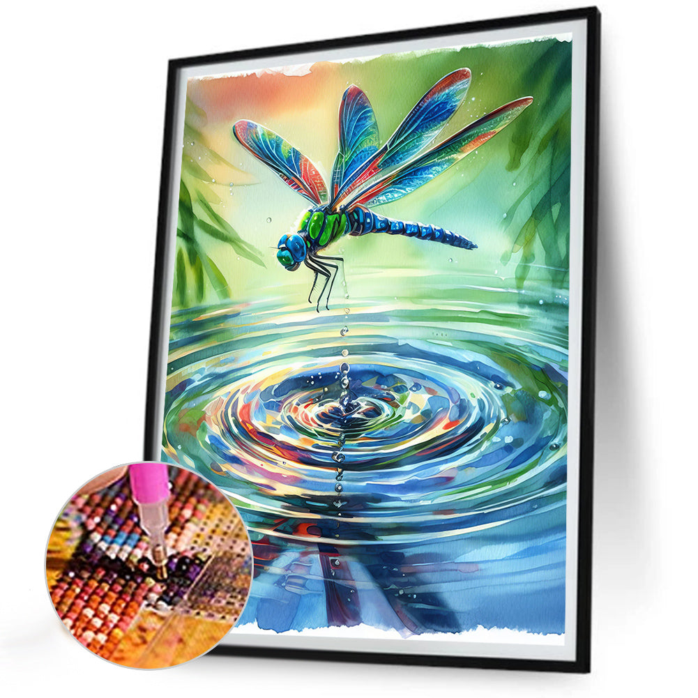 Romantic Dragonfly - Full Round Drill Diamond Painting 30*40CM