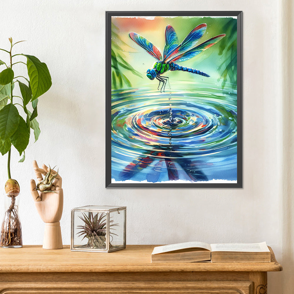 Romantic Dragonfly - Full Round Drill Diamond Painting 30*40CM