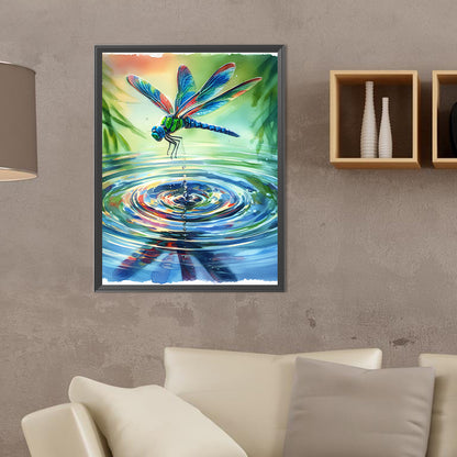 Romantic Dragonfly - Full Round Drill Diamond Painting 30*40CM