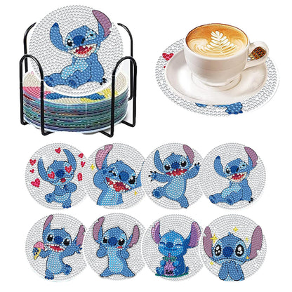 8 Pcs Stitch Diamond Art Coasters With Holder Diamond Art Painting Coasters Kits