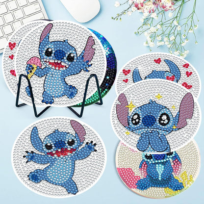 8 Pcs Stitch Diamond Art Coasters With Holder Diamond Art Painting Coasters Kits