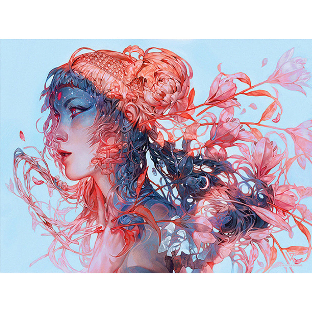 Beautiful Girl - Full Round Drill Diamond Painting 40*30CM