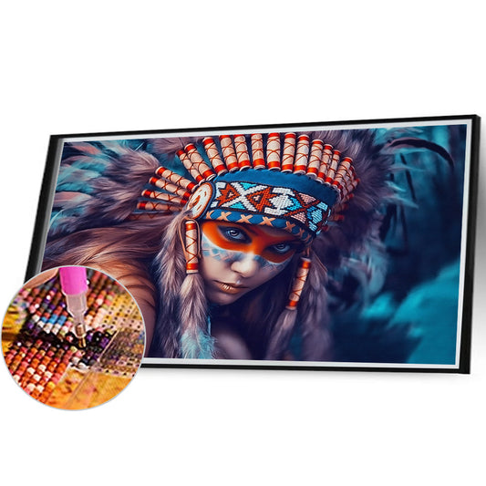Indian Girl - Full Round Drill Diamond Painting 50*30CM