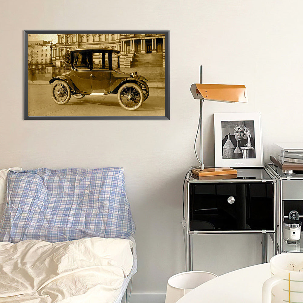 Ancient Locomotive - Full Round Drill Diamond Painting 50*30CM