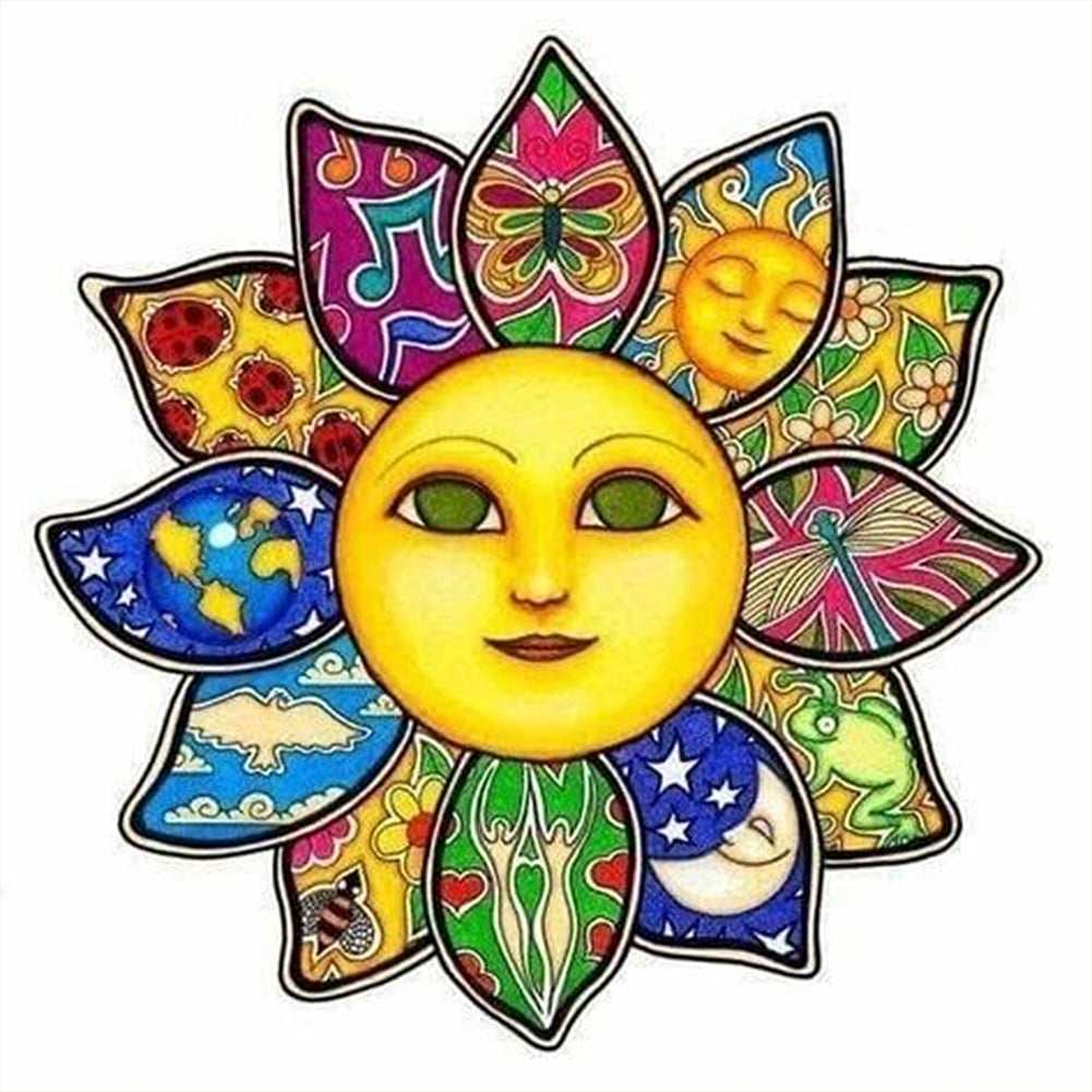 Flower Of The Sun - Full AB Round Drill Diamond Painting 40*40CM